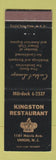 Matchbook Cover - Kingston Restaurant Union NJ