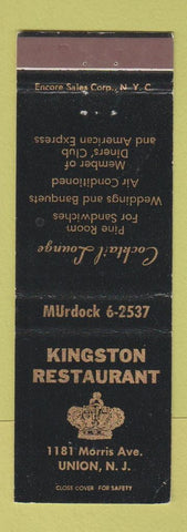 Matchbook Cover - Kingston Restaurant Union NJ
