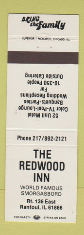 Matchbook Cover - Redwood Inn Rantoul IL