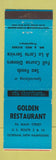 Matchbook Cover - Golden Restaurant Gorham NH