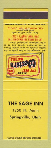 Matchbook Cover - The Sage Inn Springville UT Best Western