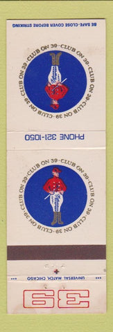 Matchbook Cover - Club 39 Chicago IL