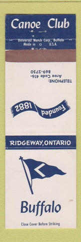 Matchbook Cover - Canoe Club Buffalo NY