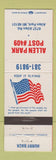 Matchbook Cover - Allen Park Post 409 VFW? Allen Park MI