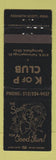 Matchbook Cover - K of P Club Springfield OH