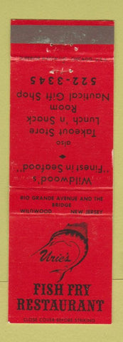 Matchbook Cover - Urie's Fish Fry Restaurant Wildwood NJ
