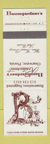 Matchbook Cover - Baumgardner's Restaurant Clearwater FL