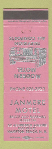 Matchbook Cover - Janmere Motel Hampton Beach NH WEAR