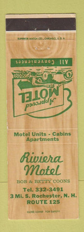 Matchbook Cover - Riviera Motel Rochester NH