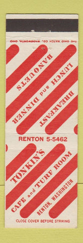 Matchbook Cover - Tonkin's Cafe Turf Room Renton WA