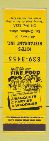 Matchbook Cover - Kite's Restaurant South Grafton MA WEAR
