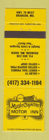 Matchbook Cover - Music Country Motor Inn Branson MO