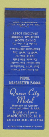 Matchbook Cover - Queen City Motel Manchester NH