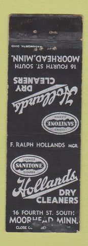 Matchbook Cover - Hollands Dry Cleaners Moorhead MN WORN