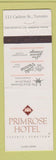 Matchbook Cover - Primrose Hotel Toronto ON