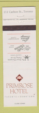 Matchbook Cover - Primrose Hotel Toronto ON