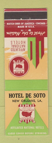 Matchbook Cover - Hotel De Soto New Orleans LA