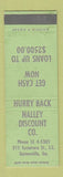Matchbook Cover - Nalley Discount Company Loans Gainesville GA SAMPLE WEAR