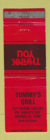 Matchbook Cover - Tommy's Grill Houma LA WEAR
