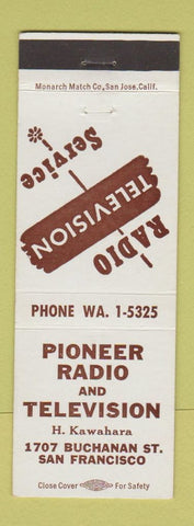 Matchbook Cover - Pioneer Radio TV San Francisco CA