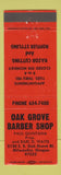 Matchbook Cover - Oak Grove Barber Shop Milwaukie OR