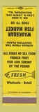 Matchbook Cover - Waukegan Fish Market Waukegan IL WEAR