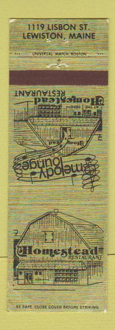 Matchbook Cover - Homestead Restaurant Lewiston ME