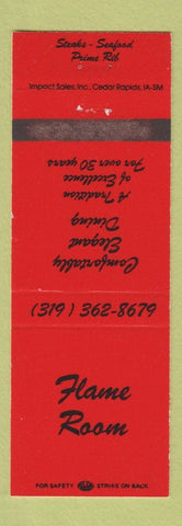 Matchbook Cover - Flame Room Restaurant