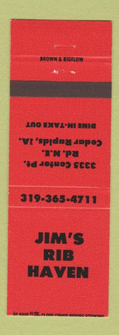 Matchbook Cover - Jim's Rib Haven Cedar Rapids IA