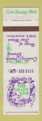 Matchbook Cover - The Grape Vine Restaurant East Lansing MI