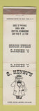 Matchbook Cover - O' Henry's Steak House New York City WEAR