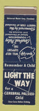 Matchbook Cover - Light the Way Cerebral Palsied Children Cleveland OH WEAR