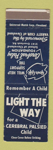 Matchbook Cover - Light the Way Cerebral Palsied Children Cleveland OH WEAR