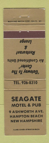 Matchbook Cover - Seagate Motel Pub Hampton Beach NH
