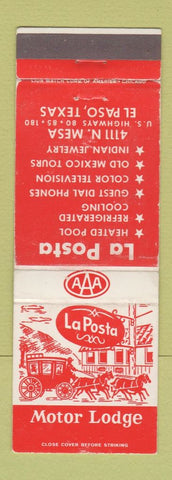 Matchbook Cover - La Posta Motor Lodge El Paso TX WEAR