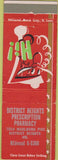 Matchbook Cover - District Heights Pharmacy District Heights MD