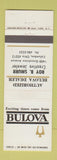 Matchbook Cover - Bulova Watches Roy Smurr Jewelry Columbus OH
