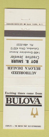 Matchbook Cover - Bulova Watches Roy Smurr Jewelry Columbus OH