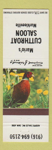 Matchbook Cover - Mario's Cutthroat Saloon Markleeville CA