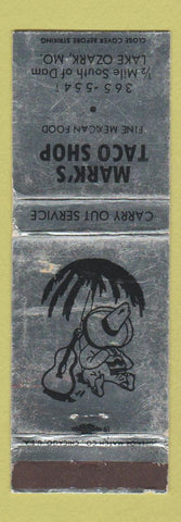 Matchbook Cover - Mark's Taco Shop Lake Ozark MO WEAR