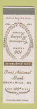 Matchbook Cover - First National Bank Brunswick ME 1957 WEAR