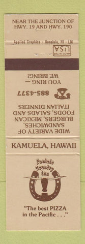 Matchbook Cover - Paniole Country Inn Pizza Kamuela Hawaii