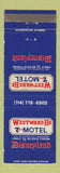 Matchbook Cover - Westward Ho 7 Seas Motel Anaheim CA Disneyland reference