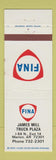 Matchbook Cover - Fina oil gas James Mill Truck Stop Marion AR