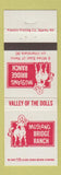 Matchbook Cover - Mustang Bridge Ranch Brothel Reno Sparks NV girlie
