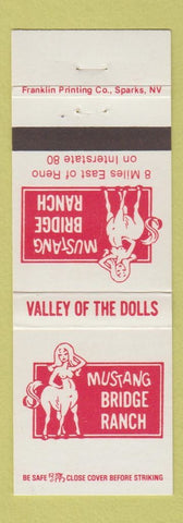 Matchbook Cover - Mustang Bridge Ranch Brothel Reno Sparks NV girlie