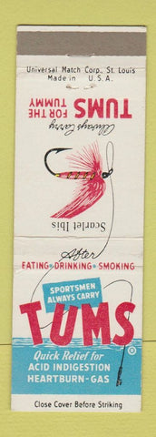 Matchbook Cover - Tums Antacid Fly Fishing Scarlet Ibis