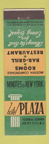 Matchbook Cover - Hotel Plaza Jersey City NJ feature