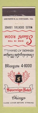 Matchbook Cover - Sovereign Hotel Chicago IL