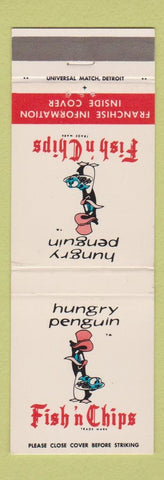 Matchbook Cover - Fish N Chips Restaurants penguin Birmingham MI